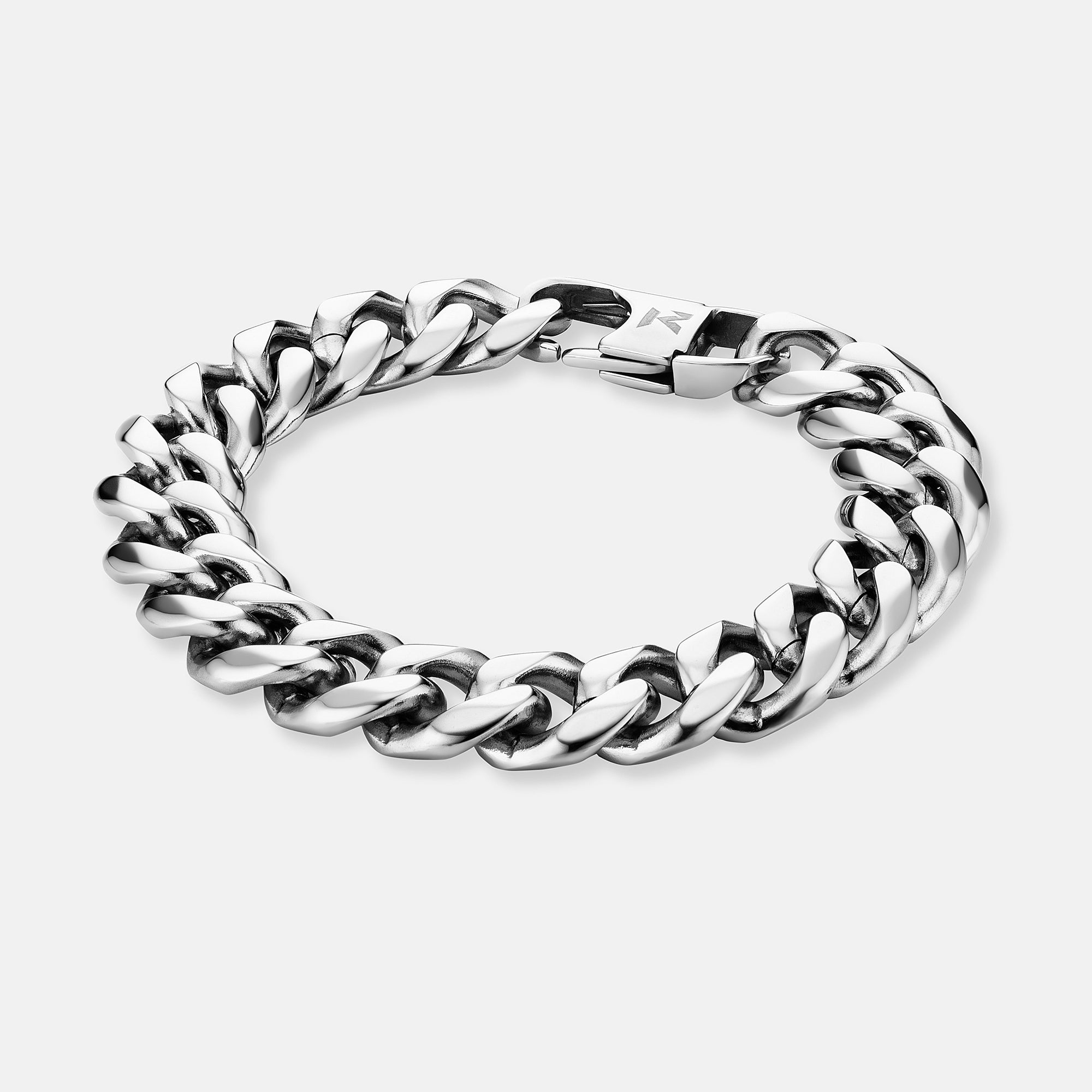 K12 - SILVER CUBAN BRACELET - 13MM
