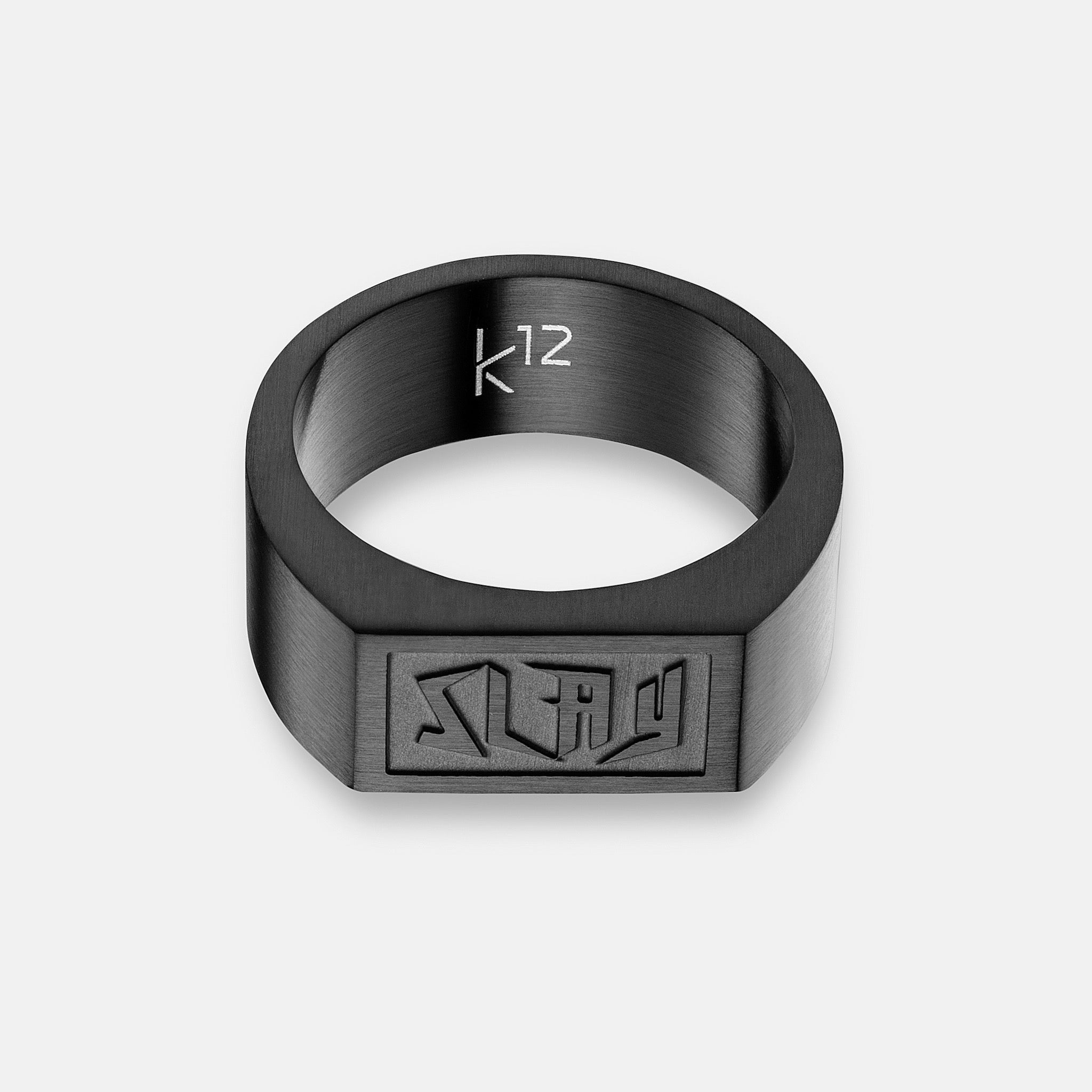 K12 - BLACK STEEL RING - SLAY