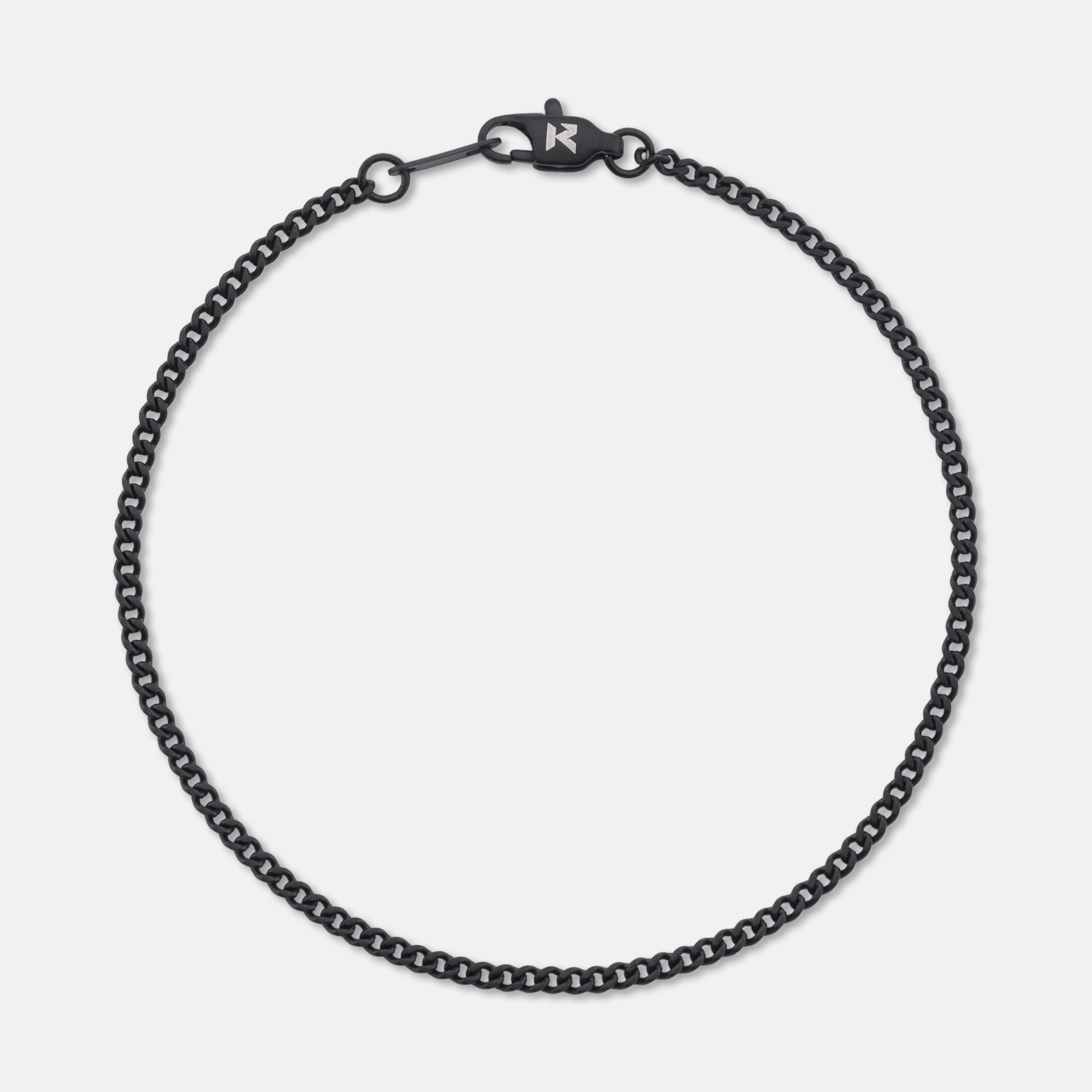 K12 - Black Cuban Bracelet - 2MM