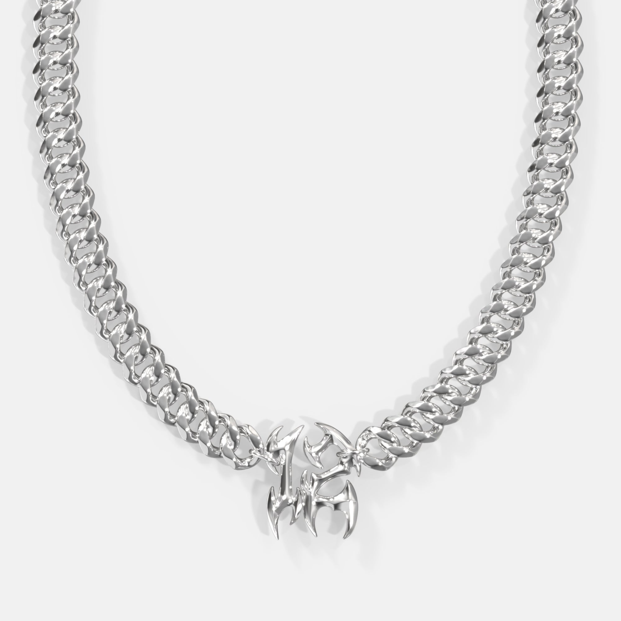 K12 - SILVER NEO TRIBAL CUBAN CHAIN - 13MM