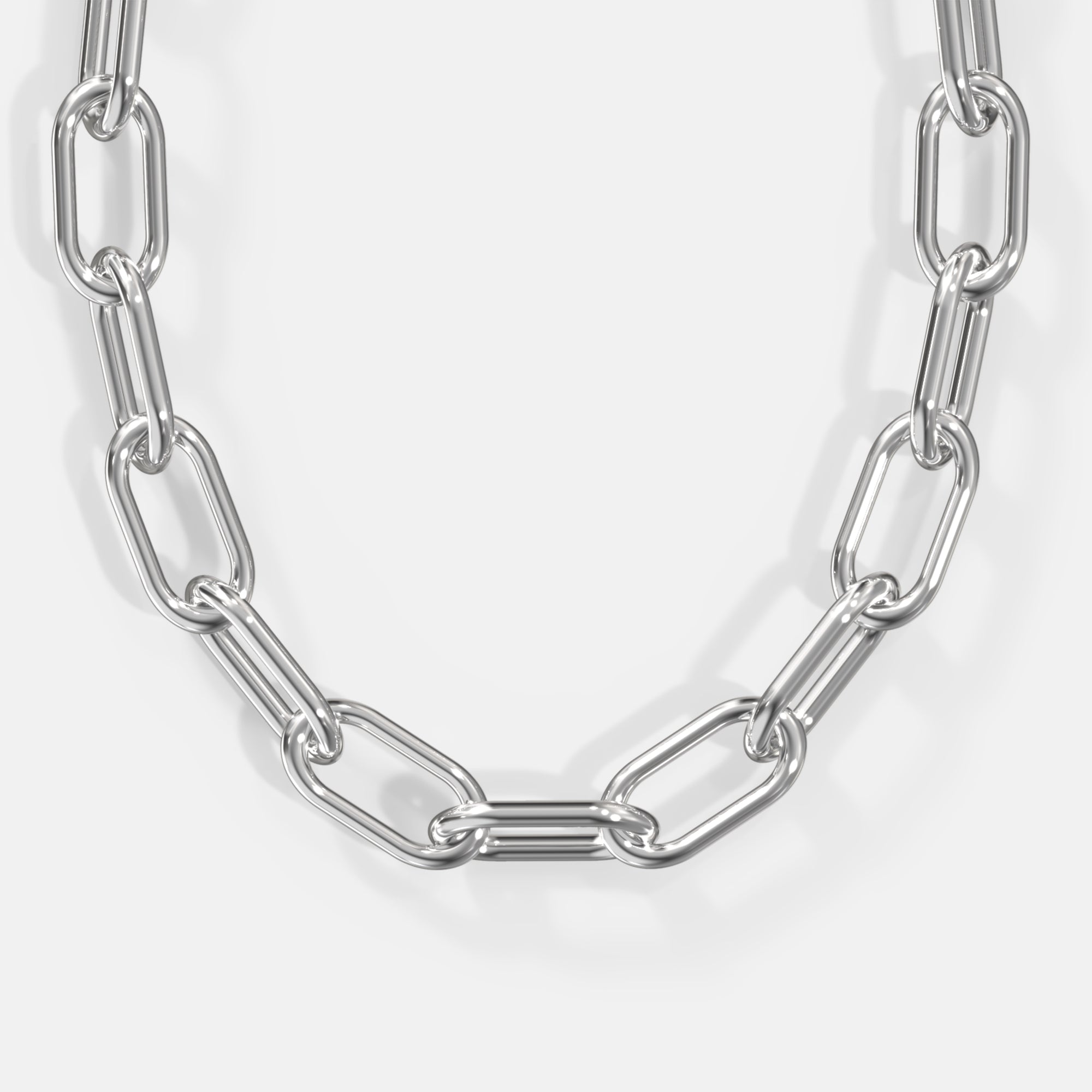 K12 - SILVER OVAL LINK CHAIN - 14MM